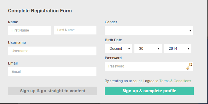 Tsu's registration form
